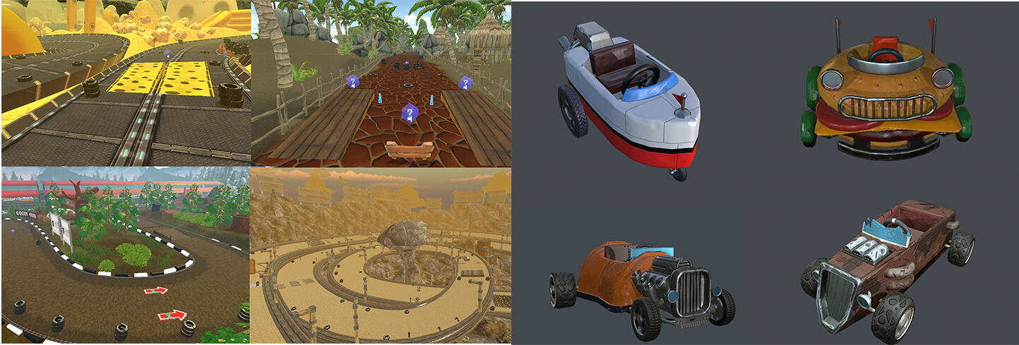 low poly tracks and karts